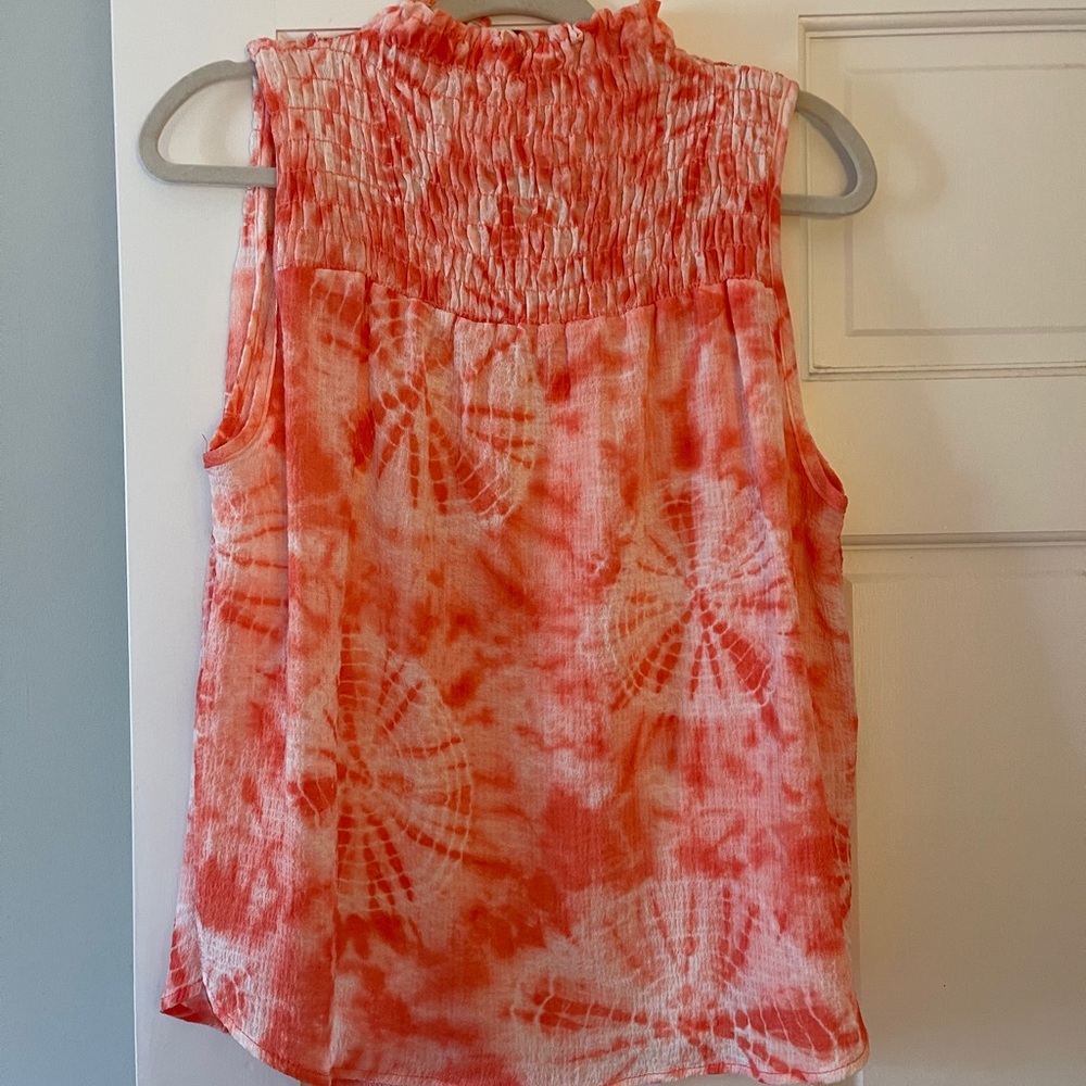 Tie dye smocked tank top